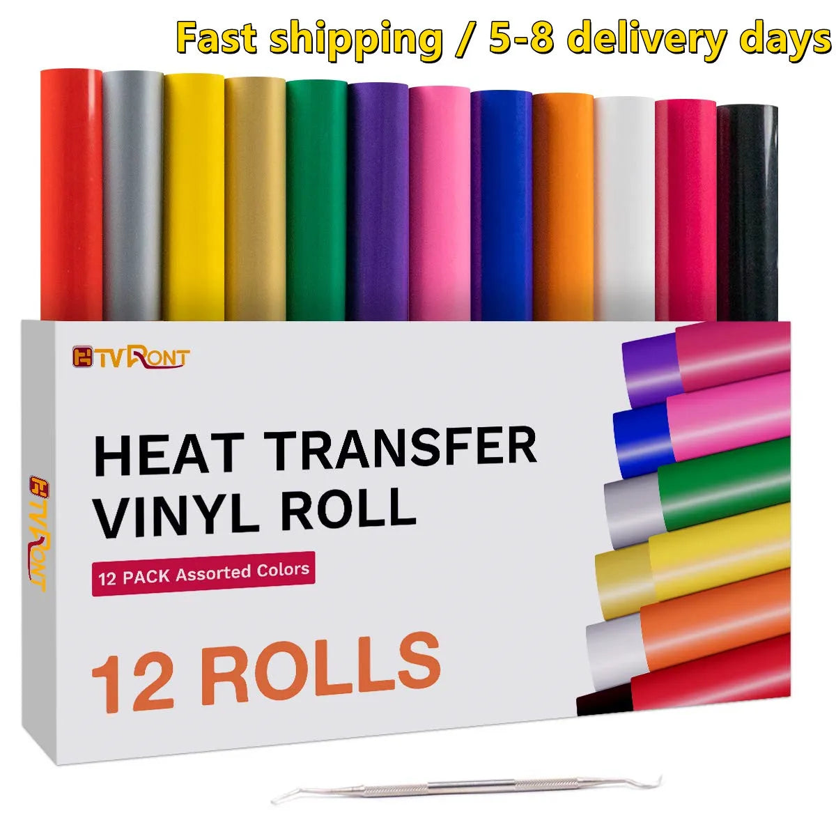 HTVRONT 12 Pack 12inX5ft Heat Transfer for shirts and hats