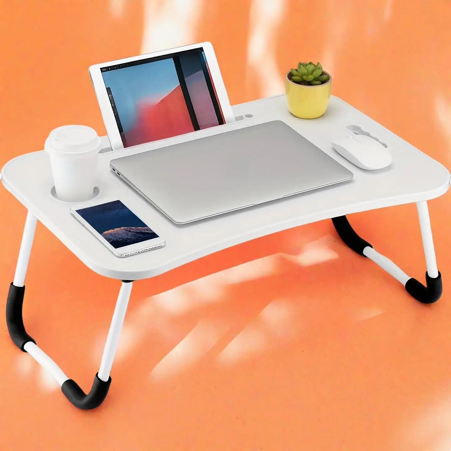 Foldable Table Computer Desk - With Cup Holder and Drawer