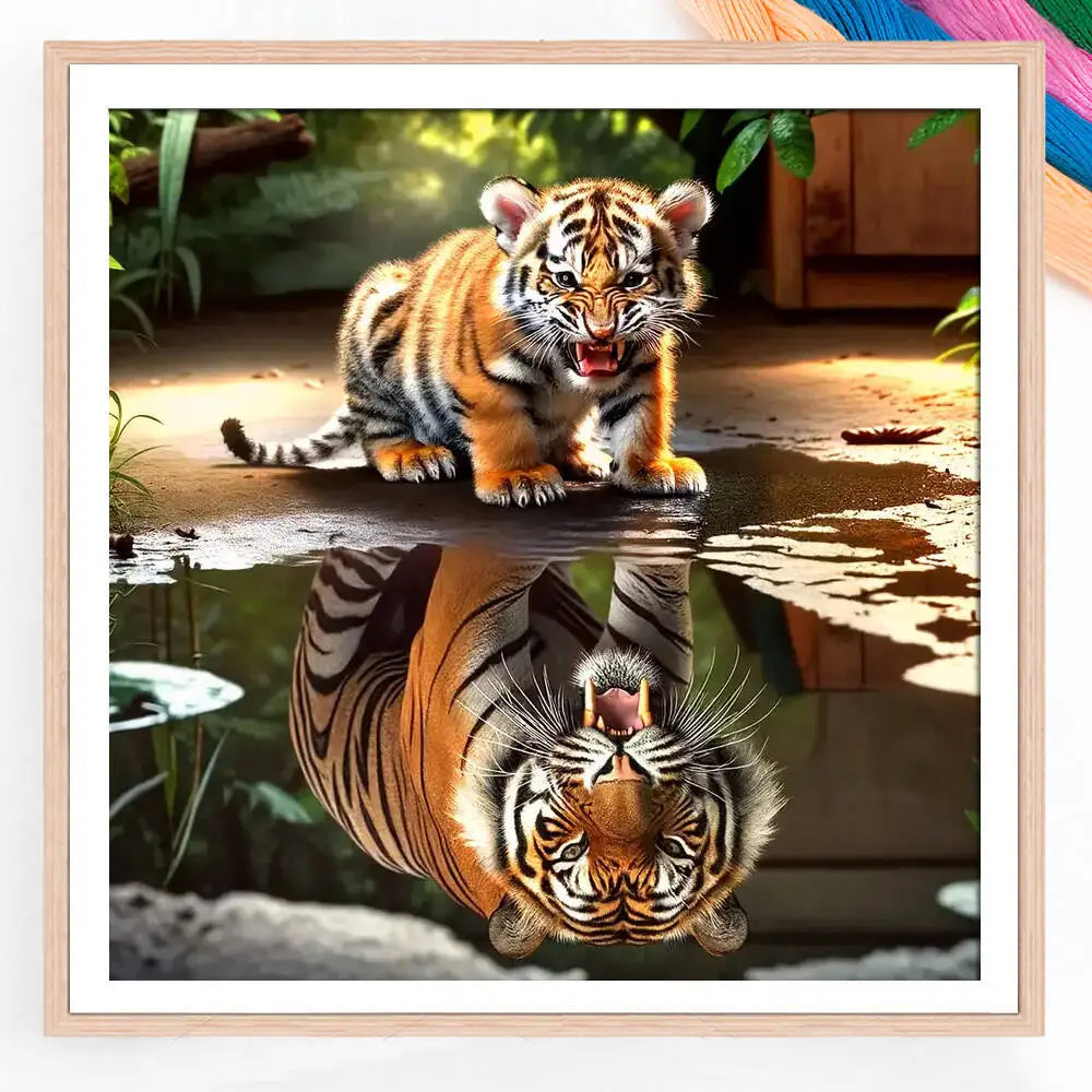 Tiger Animal Printed Cross Stitch Kit