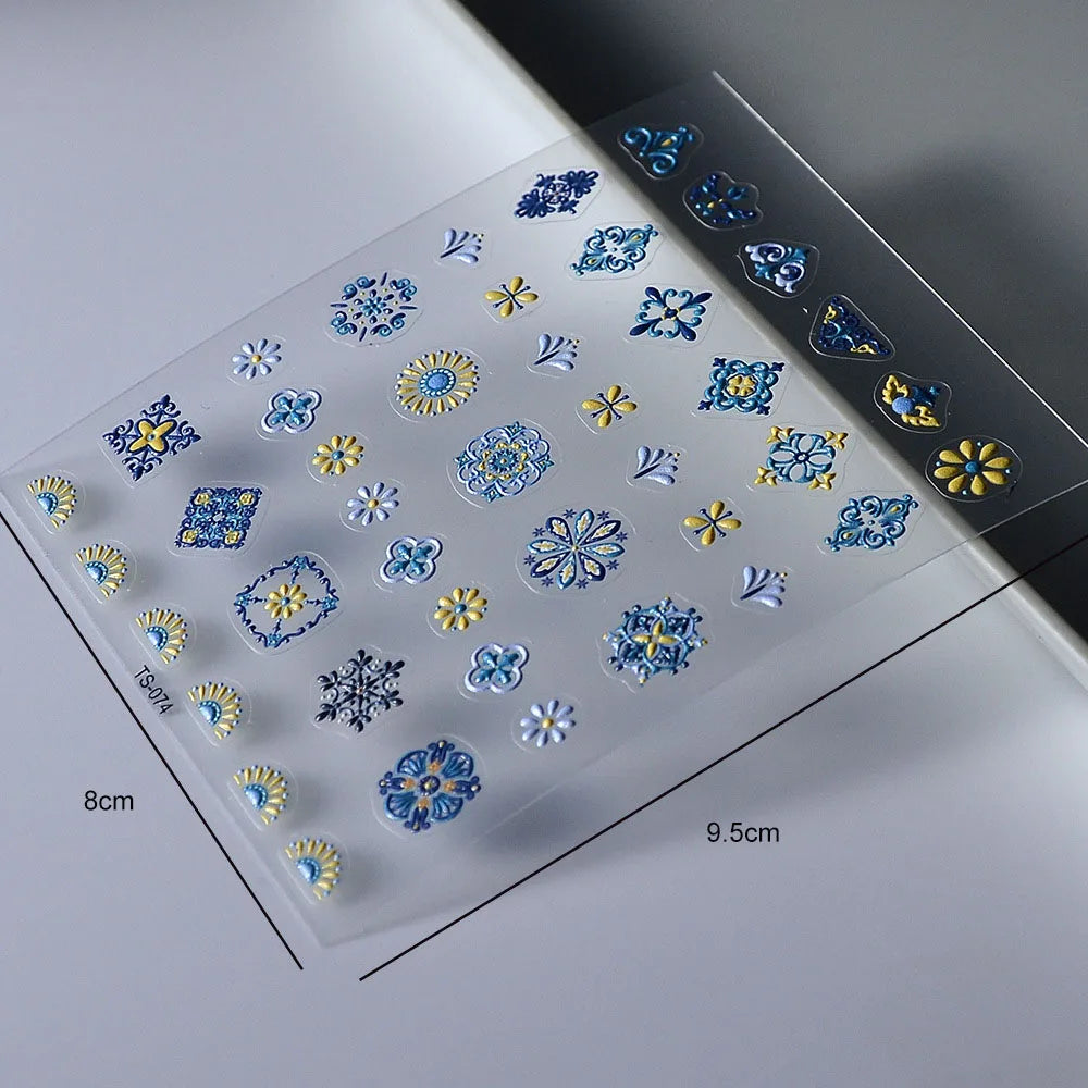 1PC 5D Bohemia Nail Sticker Decal Abstract Design