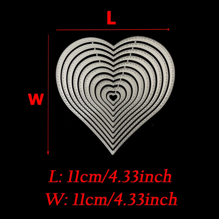 1pc Heart Background Frame Metal Cutting Dies Set f