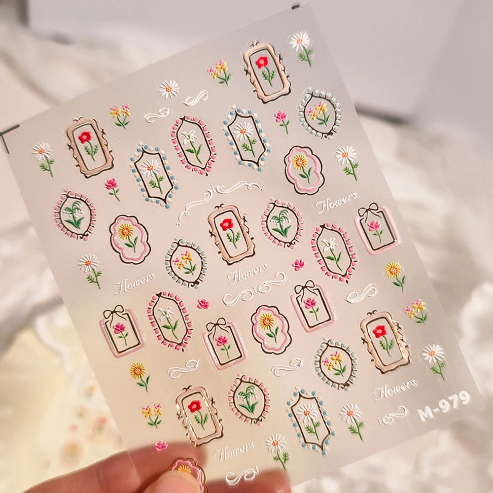 1PC 5D Bohemia Nail Sticker Decal Abstract Design