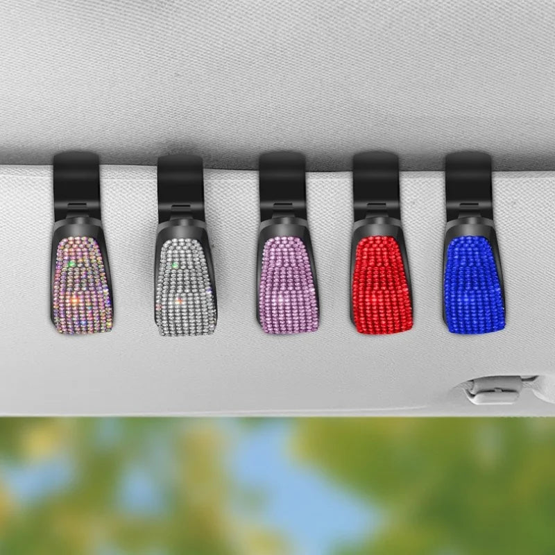 Sunglasses Clip Car Sunshades Sun Visor Rhinestone