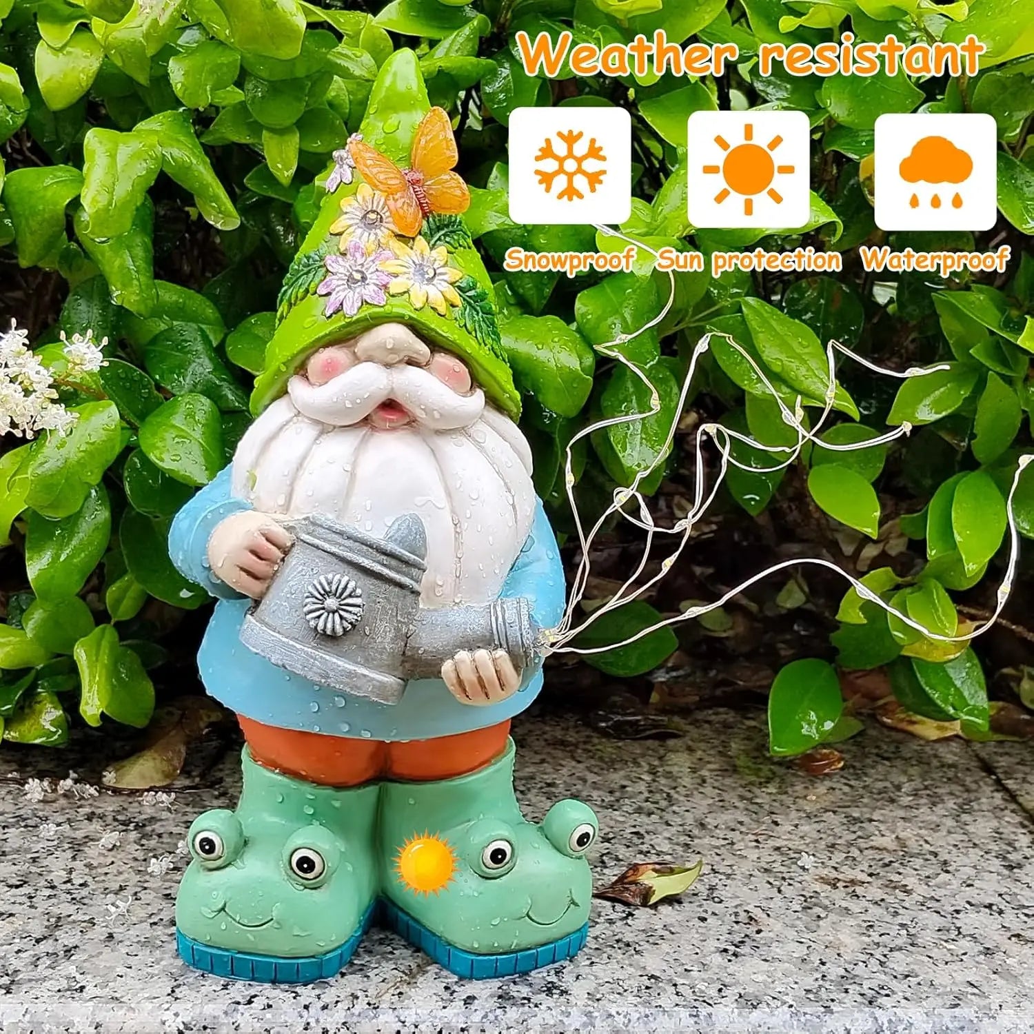 Solar Garden Gnome with LED Lights