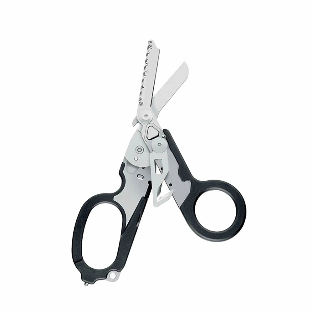Multifunctional Scissors with Strap Cutter and Glass Breaker with Compatible Holster
