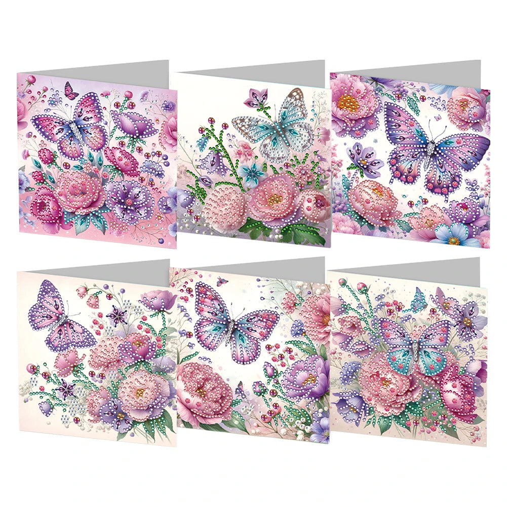 6/12pc DIY Diamond Painting Kits Greeting Card New 2024 Christmas Festival Card Diamond Daily Wish Card Gifts for Family Friends