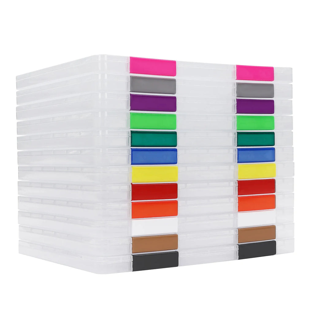 12 Pcs Polypropylene Clear File Boxes