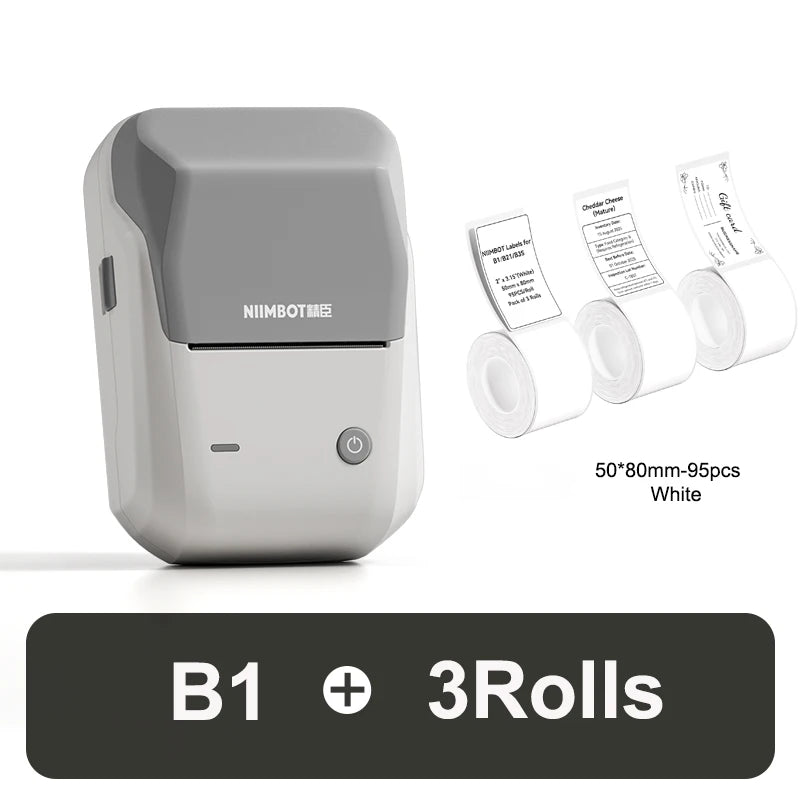 Niimbot B1 Label Maker Bluetooth Portable 2 inch Thermal Label Printer with Large Waterproof Tape for Small Business Office Home