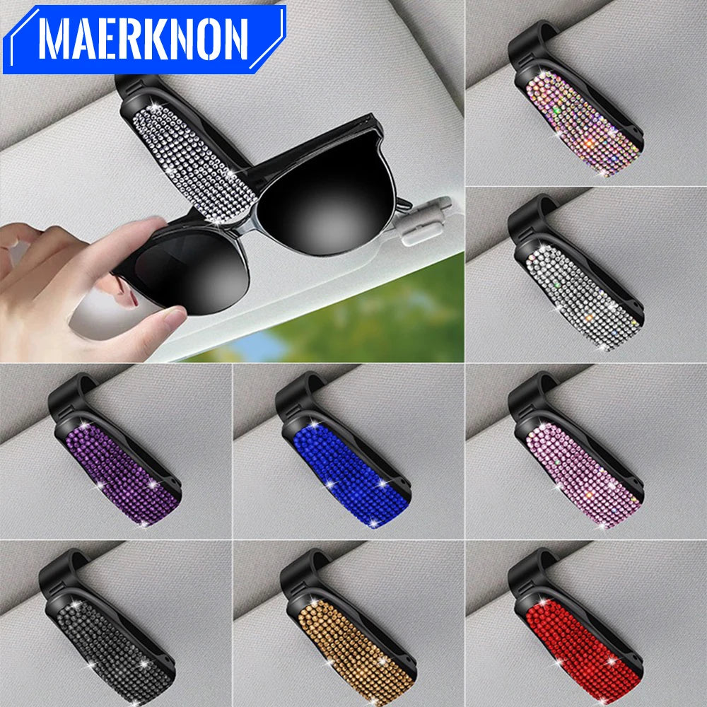 Sunglasses Clip Car Sunshades Sun Visor Rhinestone