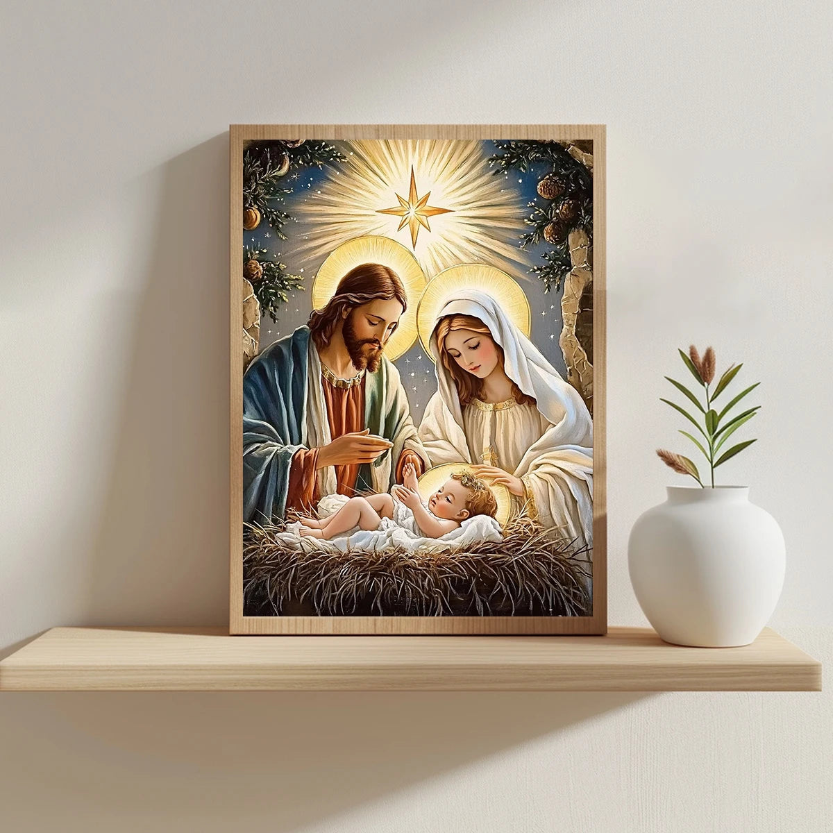 11.8x15.7-inch 11CT/14CT printed fabric cross stitch  gift set nativity