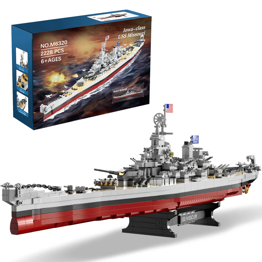 2228PCS USS Missouri battleship building block kit