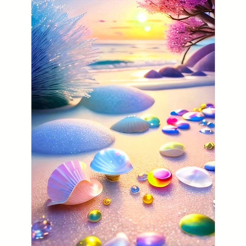 1-piece DIY seaside landscape pattern full diamond art