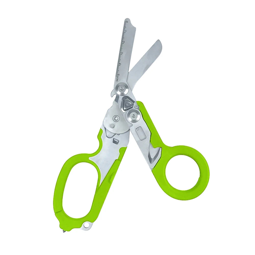Multifunctional Scissors with Strap Cutter and Glass Breaker with Compatible Holster