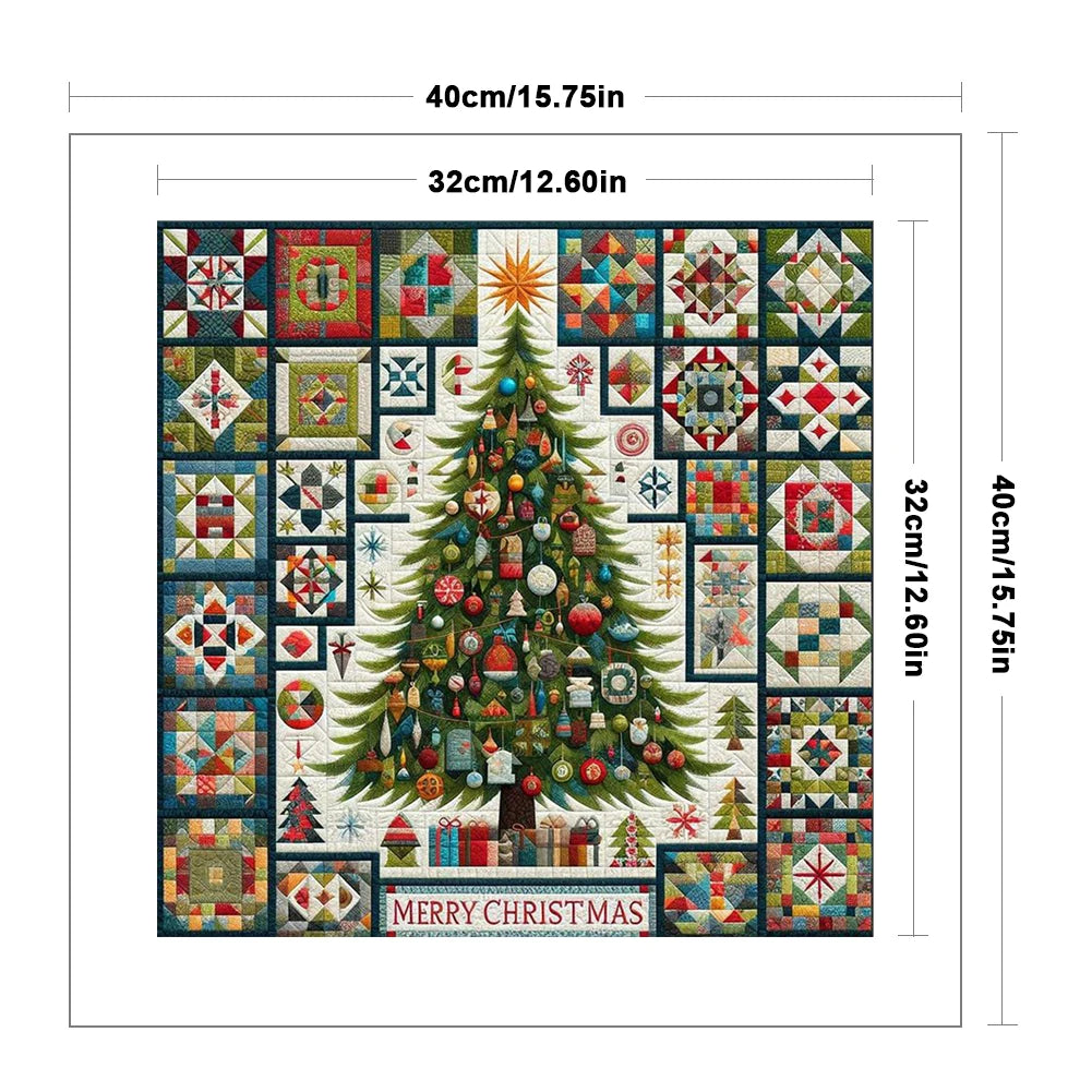 Xmas Printed Cross Stitch Kit 40x40cm  14CT Thread