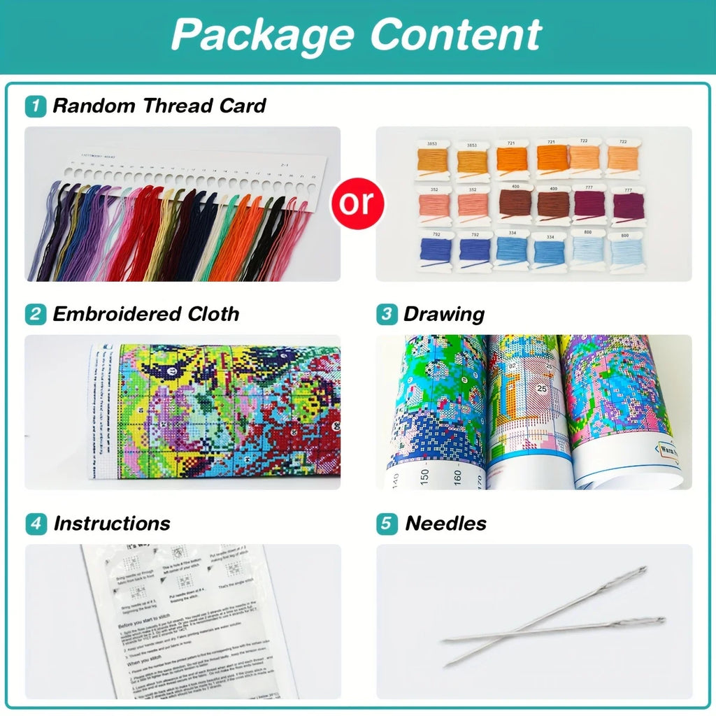 1pc 30X40CM/11.8*15.74inch cattle stamped cross stitch kit DIY kit 11CT/14CT Hanging Painting Wall decoration for gift