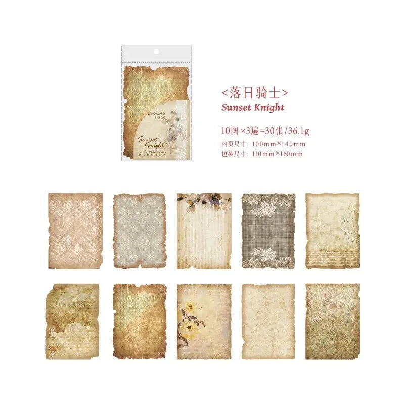 30pcs/pack Gentle Wind Series Bottom Non-self-adhesive