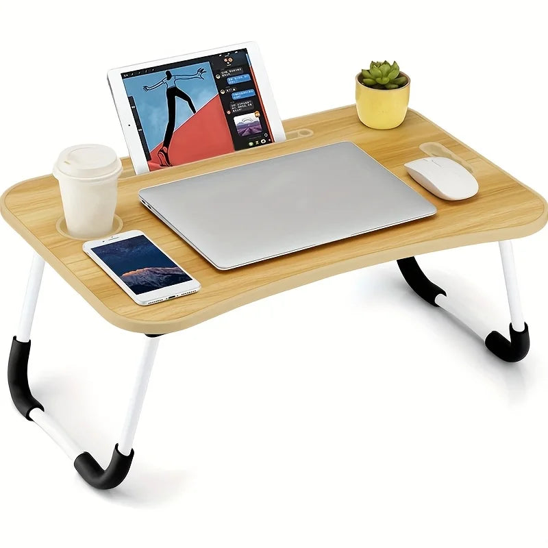 Foldable Table Computer Desk - With Cup Holder and Drawer