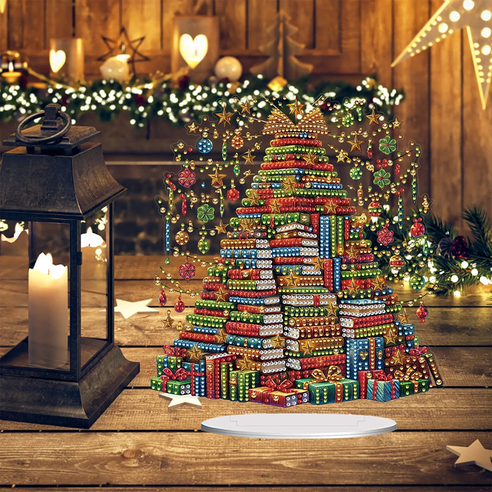 2D Flat Xmas DIY Diamond Painting Tabletop Ornaments Kit