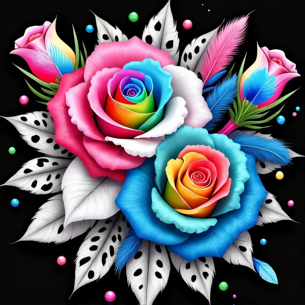 Cross Stitch  Rose Flower Embroidery 11Ct Picture Printed Canvas