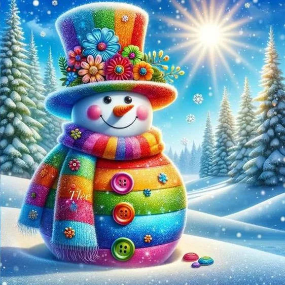 Huacan DIY Embroidery Santa Claus Complete Kit 5D Cross Stitch Landscape Snowman Winter Unique Christmas Gift Modern Home Decor