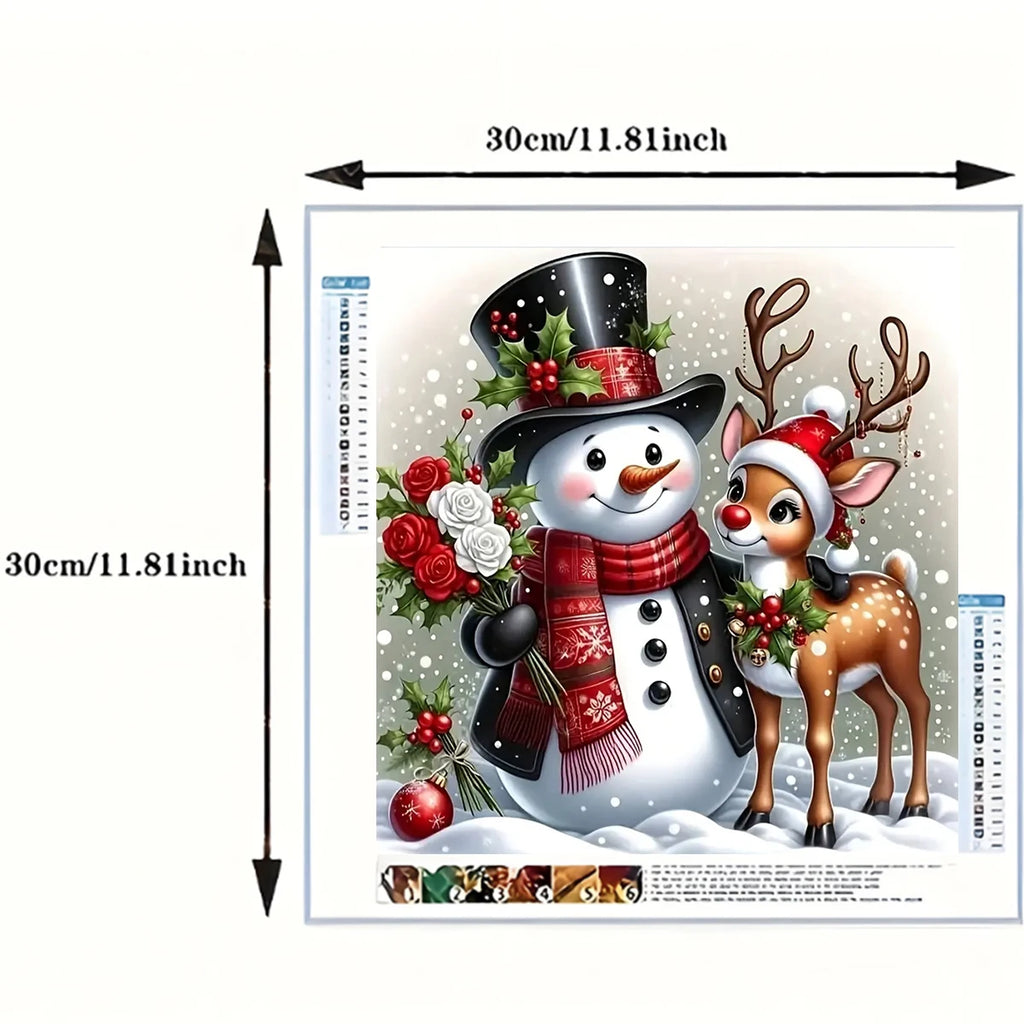 Christmas Snowdoll and Sika Deer Diamond Painting Set,