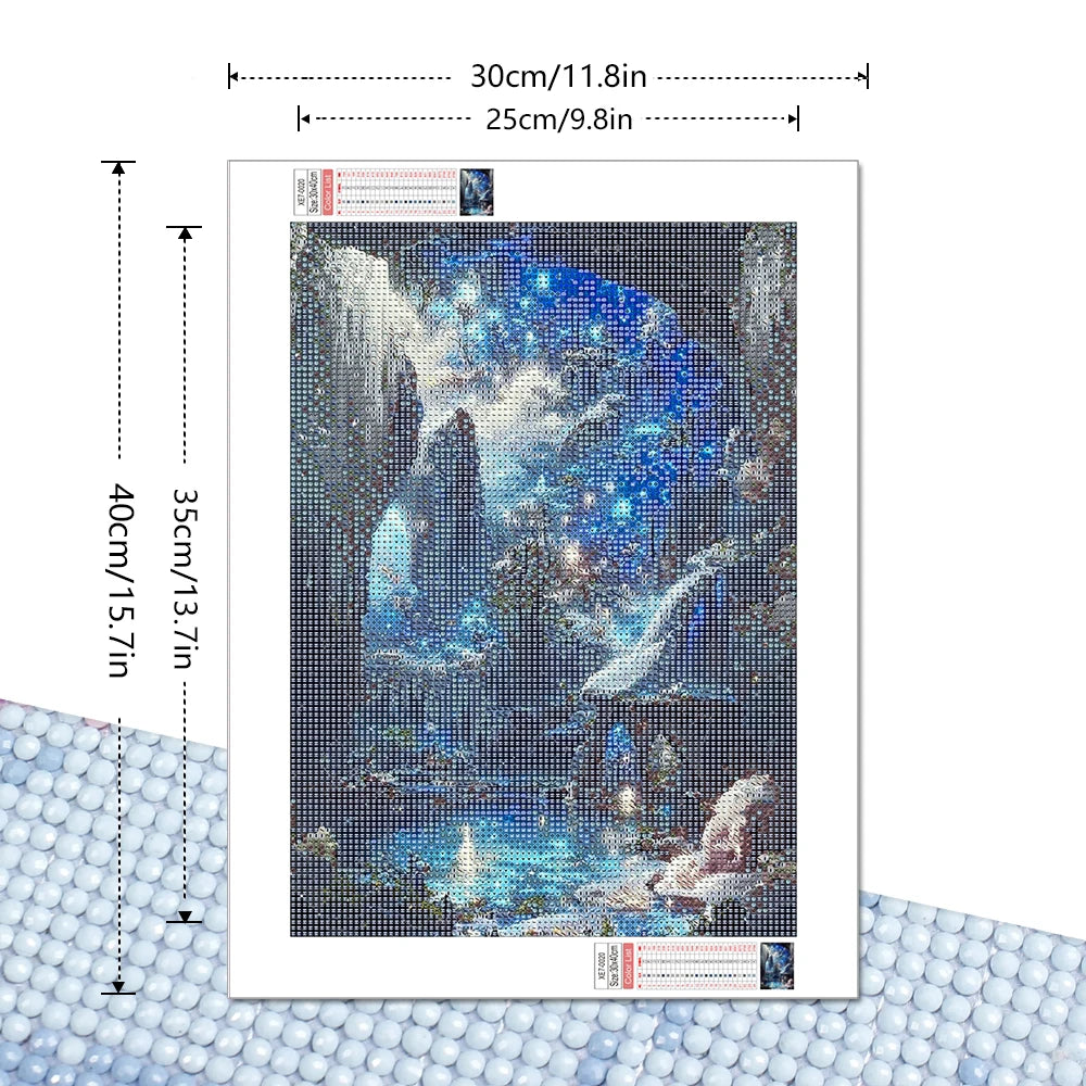 5D Diamond Painting Landscape Full Round Drill Mosaic Fantasy Paintings For Interior 30x40cm