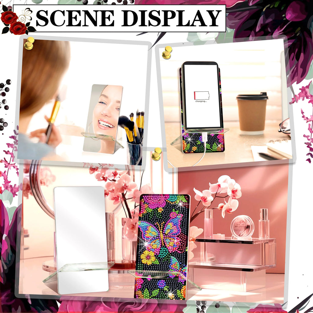 2 Pack  5D Full Crystal Diamond Art Phone Holder