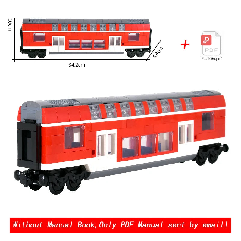 City Christmas Retro Sightseeing Carriage Tank Car Train MOC Railway Express