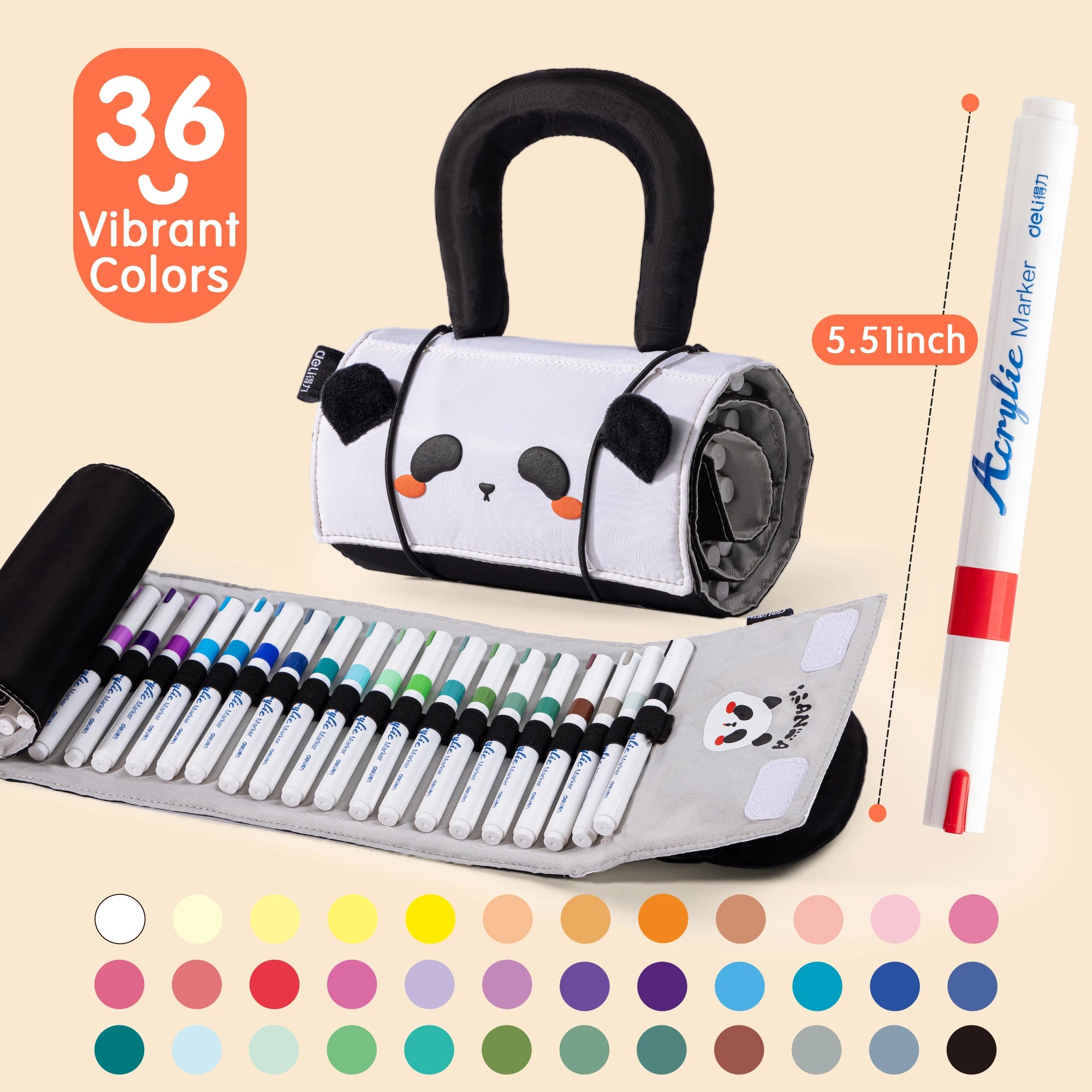 Deli 24/36/48-Color Acrylic Marker Pen Set,