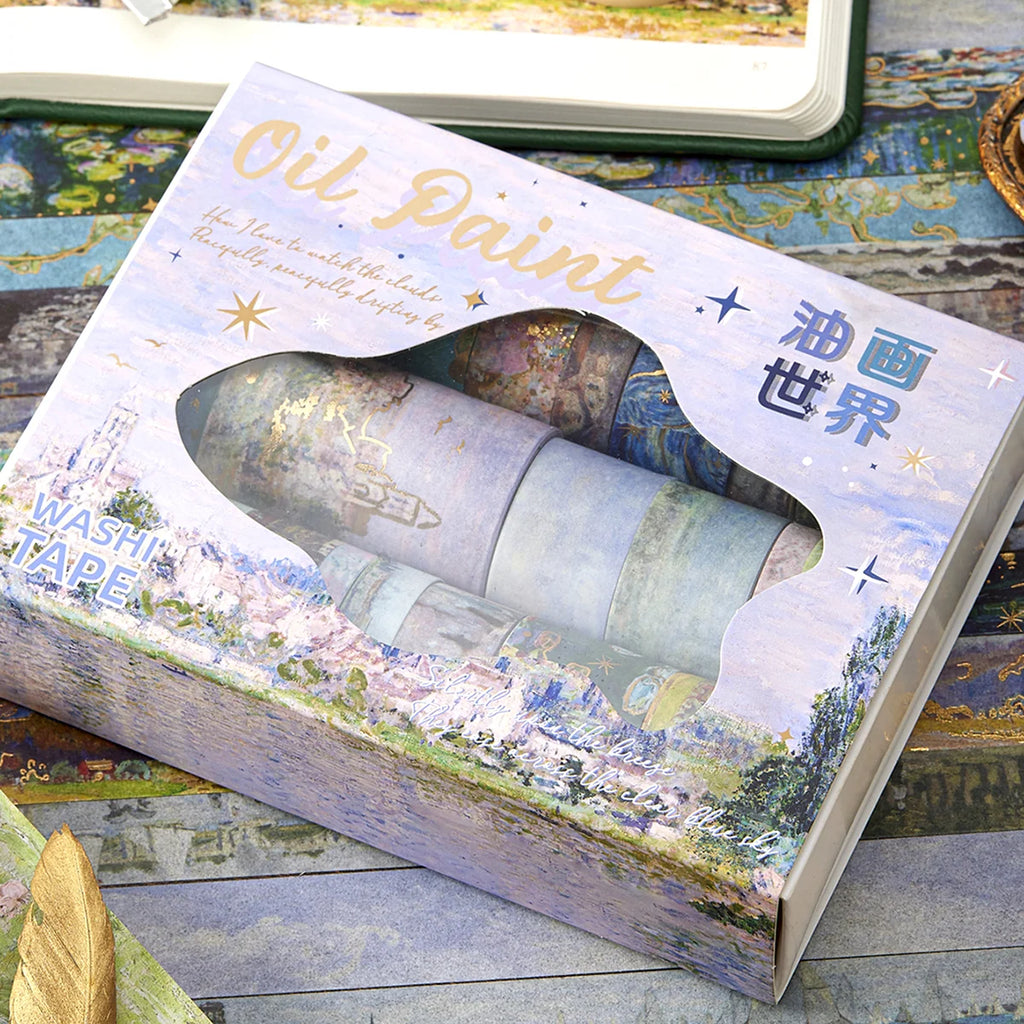 24 rolls/box oil painting theme washi tape set,