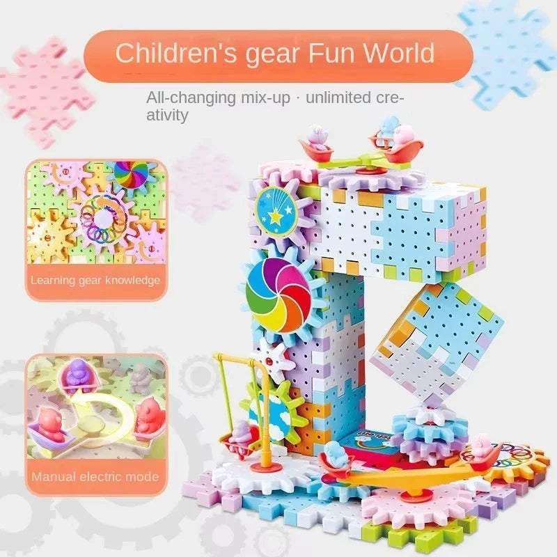 Educational Toys for Kids Children Gear Blocks Building Toys