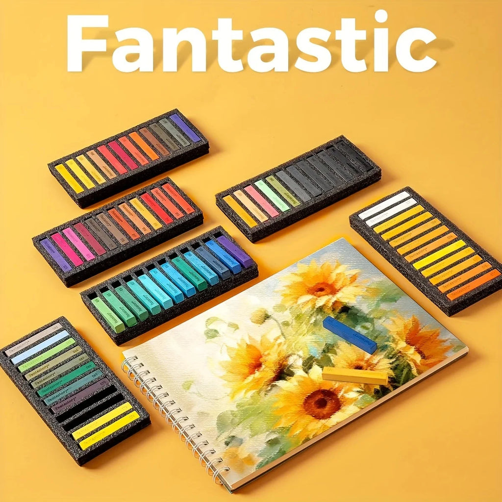 Long Soft Chalk Pastels Set, Non-Toxic Soft Pastels