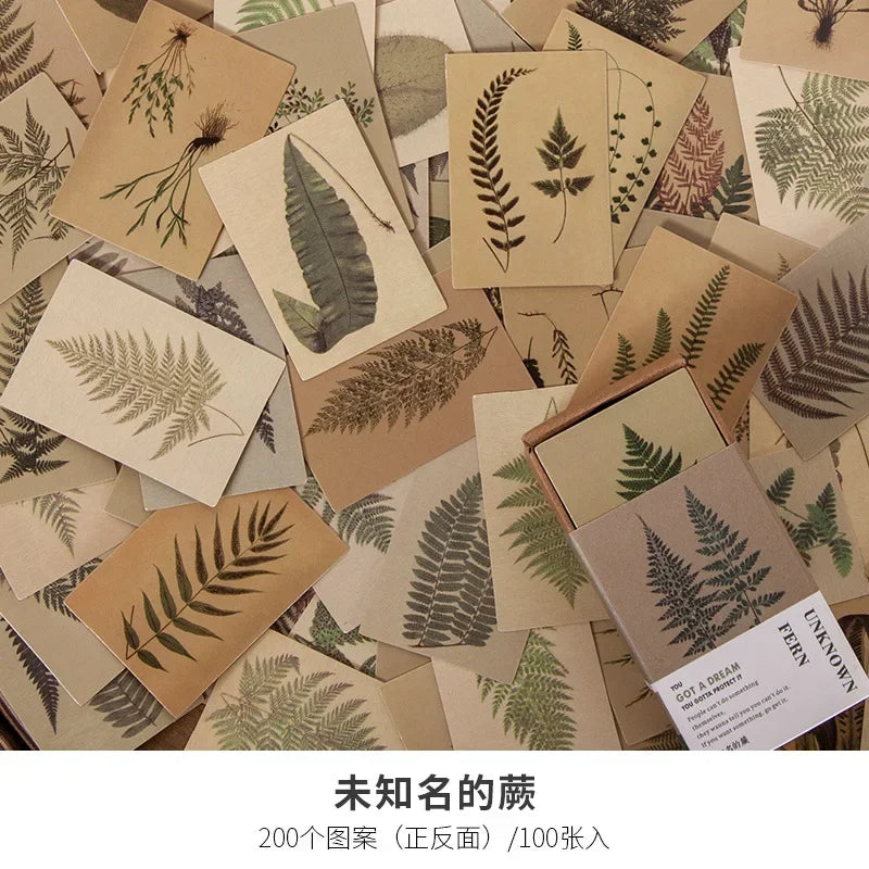 100Pcs Vintage Book Collection Kraft Paper Mini