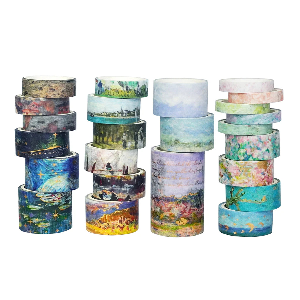 24 rolls/box oil painting theme washi tape set,