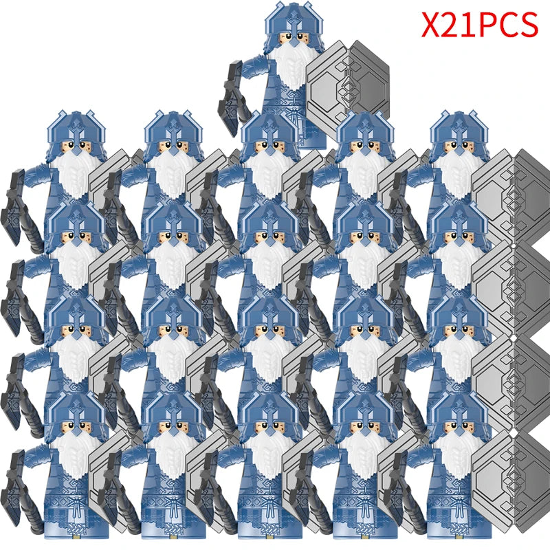 New MOC LOTR Soldier Dwarf Army Figures  building block bricks