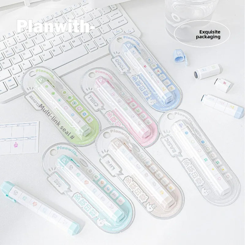 Stamp Set Pen Shape Detachable Ink Stamps