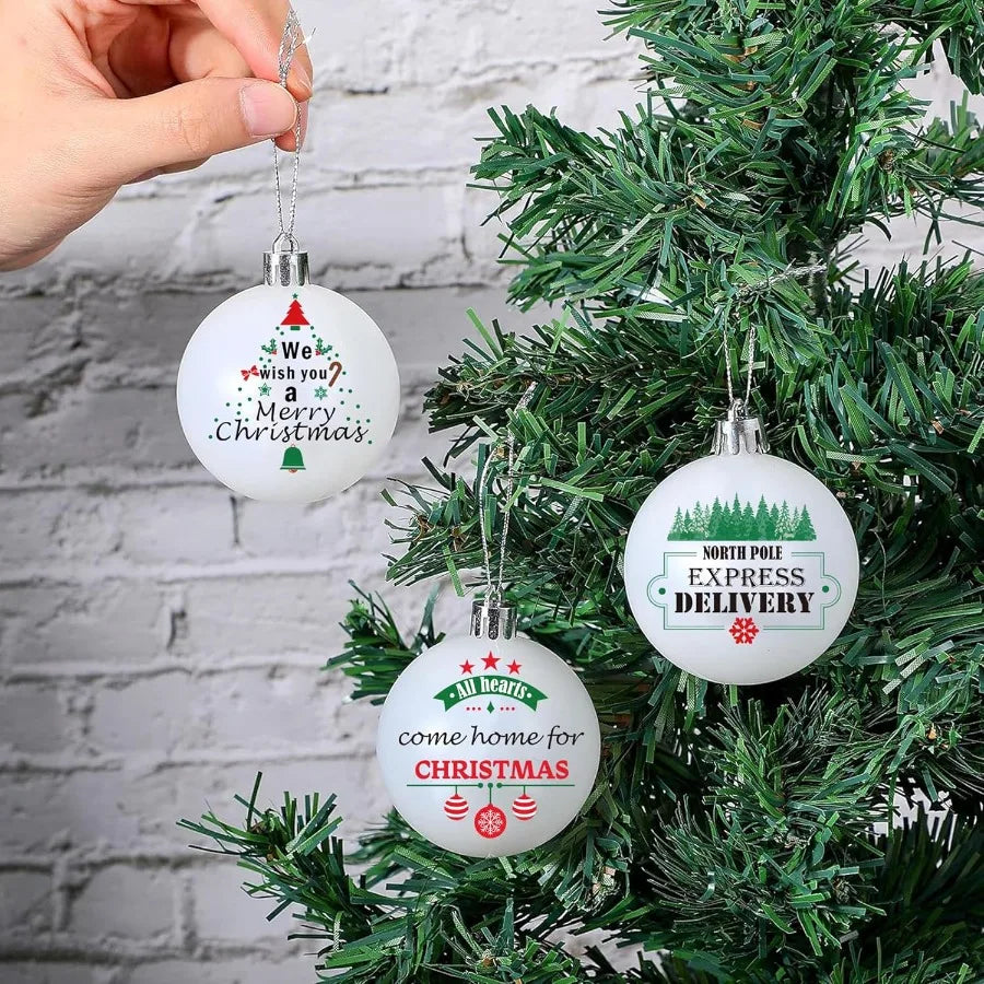 Christmas Ball Stickers Rub on Transfers Labels