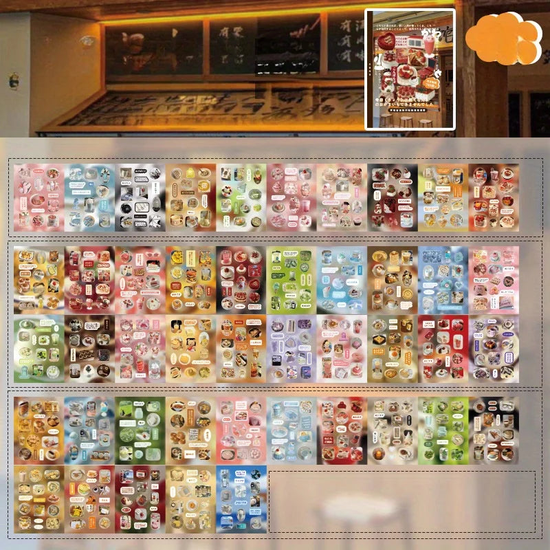 90pcs Vintage Die-Cut Sticker Book, 2 Styles Old School Scrapbooking Decals for Junk Journals