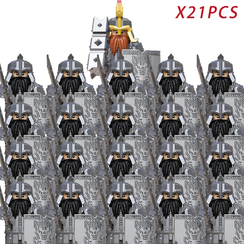 New MOC LOTR Soldier Dwarf Army Figures  building block bricks