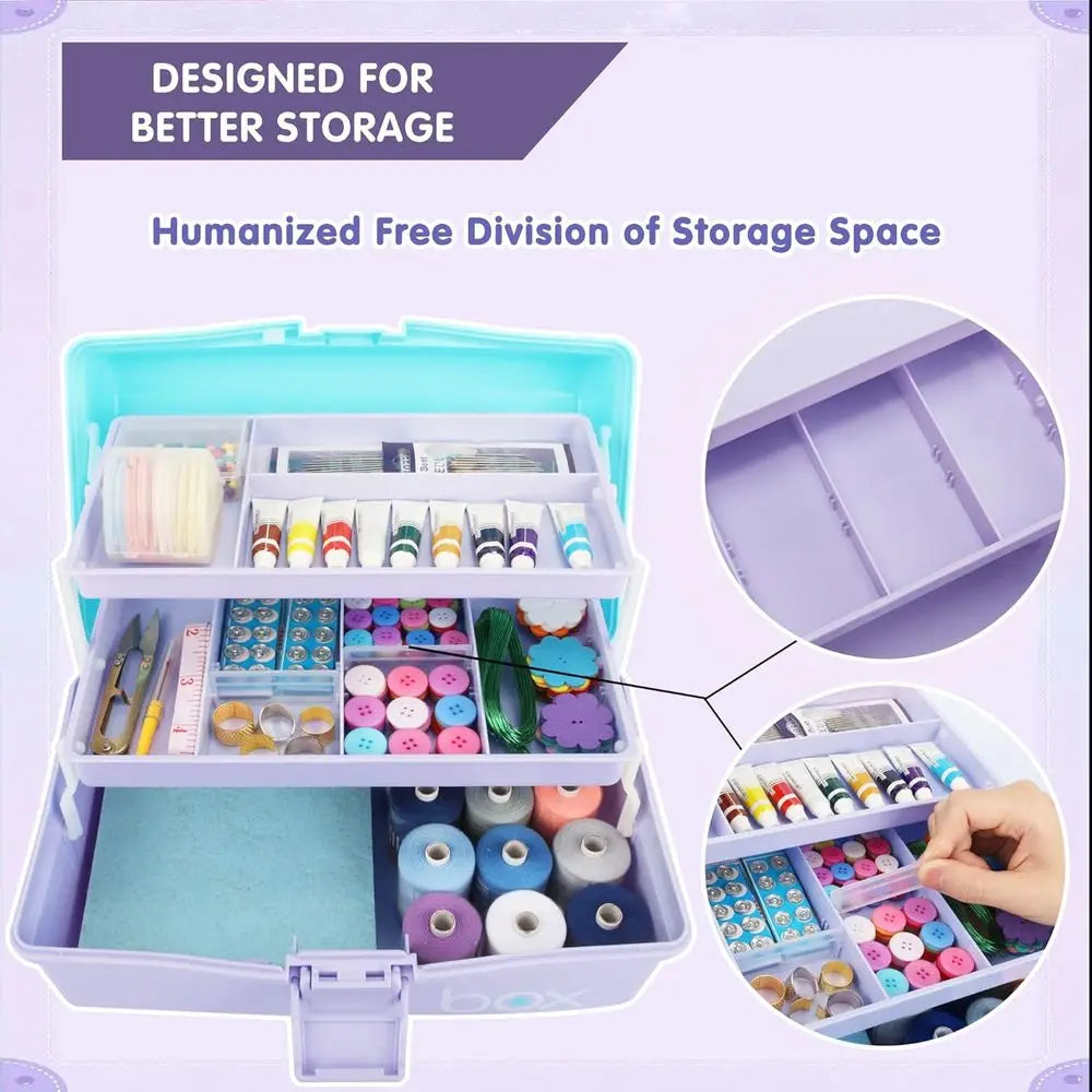 Folding Storage Box with Handle & Adjustable Dividers