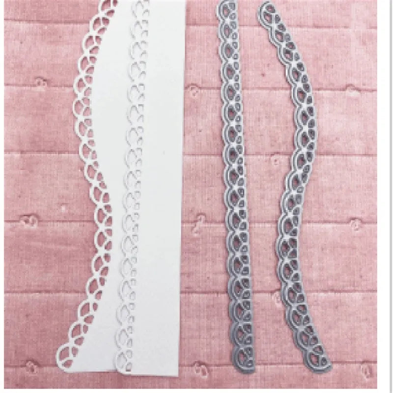 Colorful Lace Wave Metal Cut Dies Stencils for scrapbooking, card making