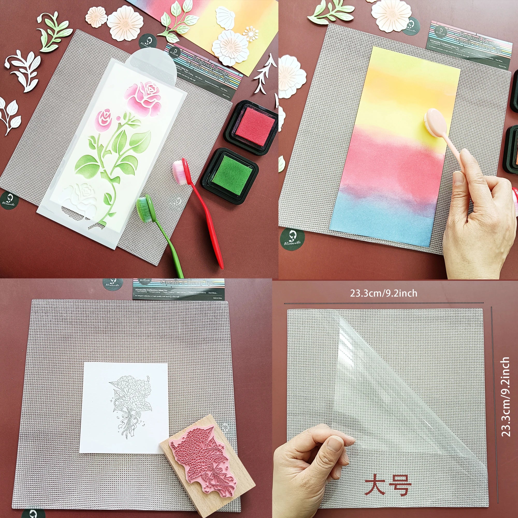 Easy Blending Grip Mat Multi-Use Sticky Mats Pad For Stamping Positioning Tool Tape-free Stencil Ink Blending Pad