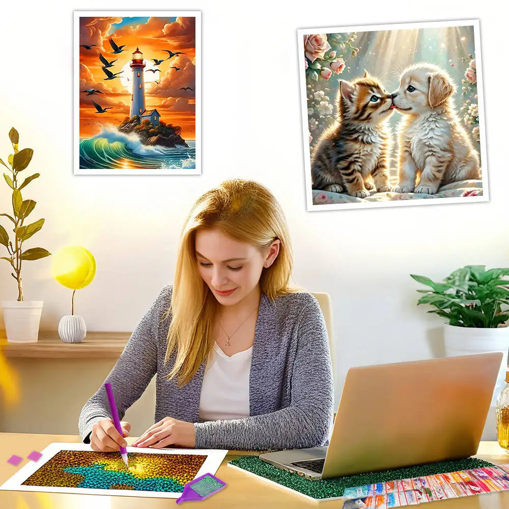 EverShine Diamond Embroidery Mouse Cartoon Diamond Painting Kit Rat Animal DIY Rhinestone Pictures Mosaic Winter Christmas Gift