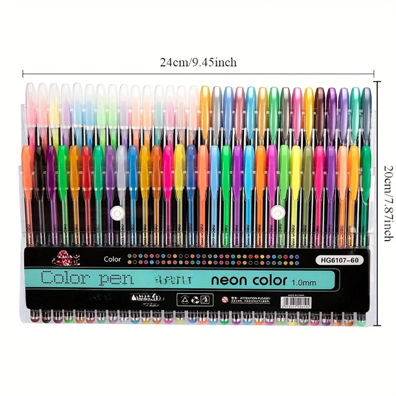 48-Color Sparkle Gel Pen Set with Fine 1.0mm Tip - Vibrant Glitter & Metallic Pens for Journaling, Bullet Planning, Scrapbooking