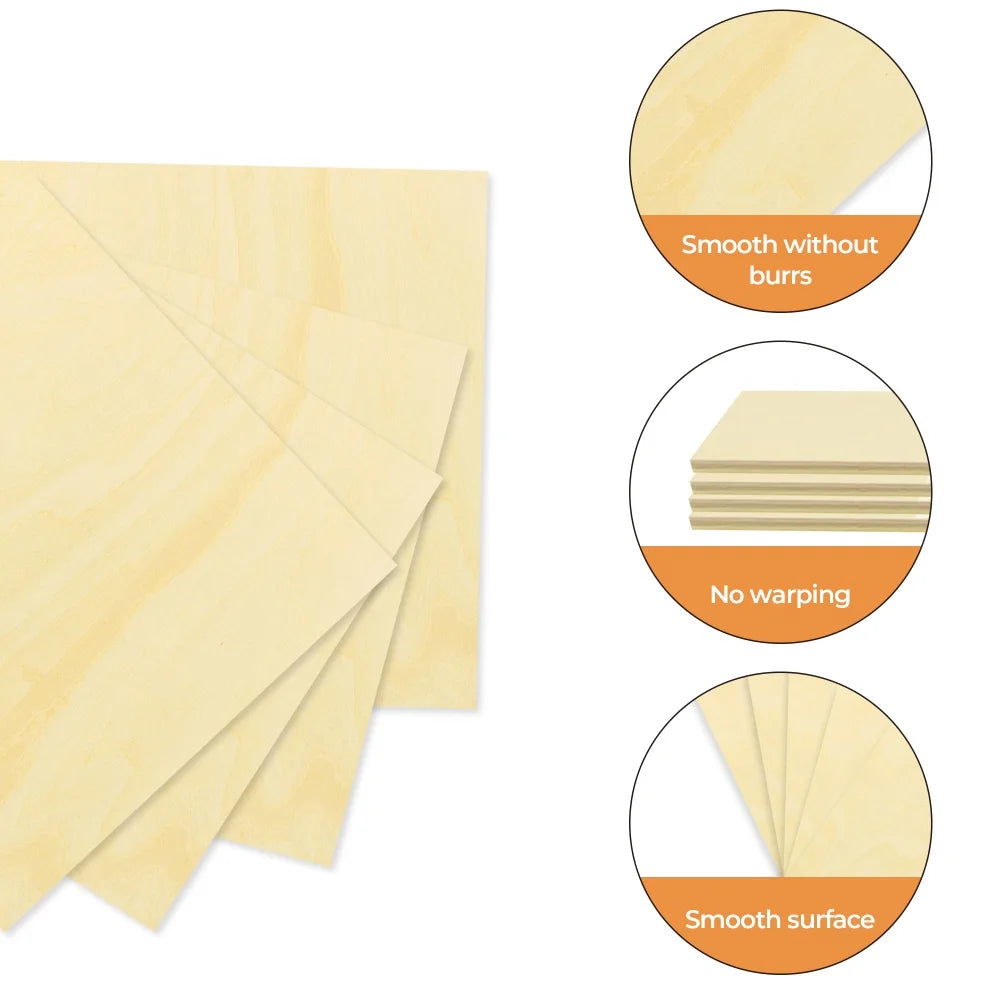 Basswood Sheets for Craft 3mm Thick Unfinished Wood Plywood