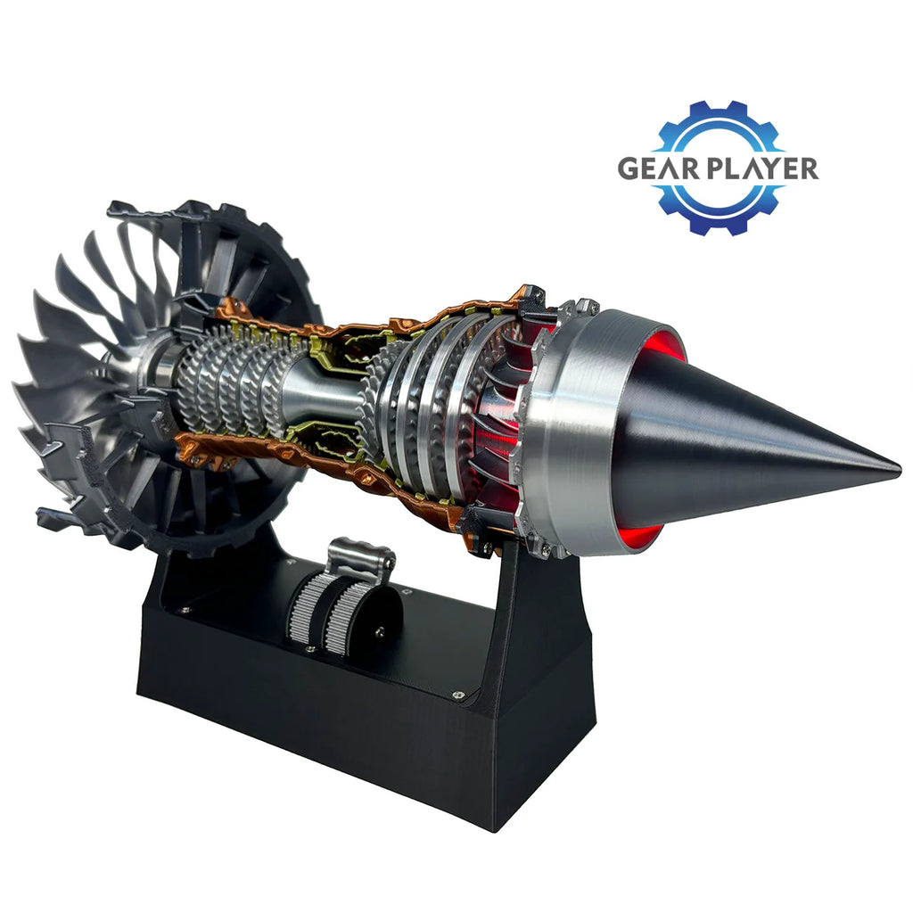 Turbojet Engine Model Kit Adjustable Speed Tail Flame Simulation