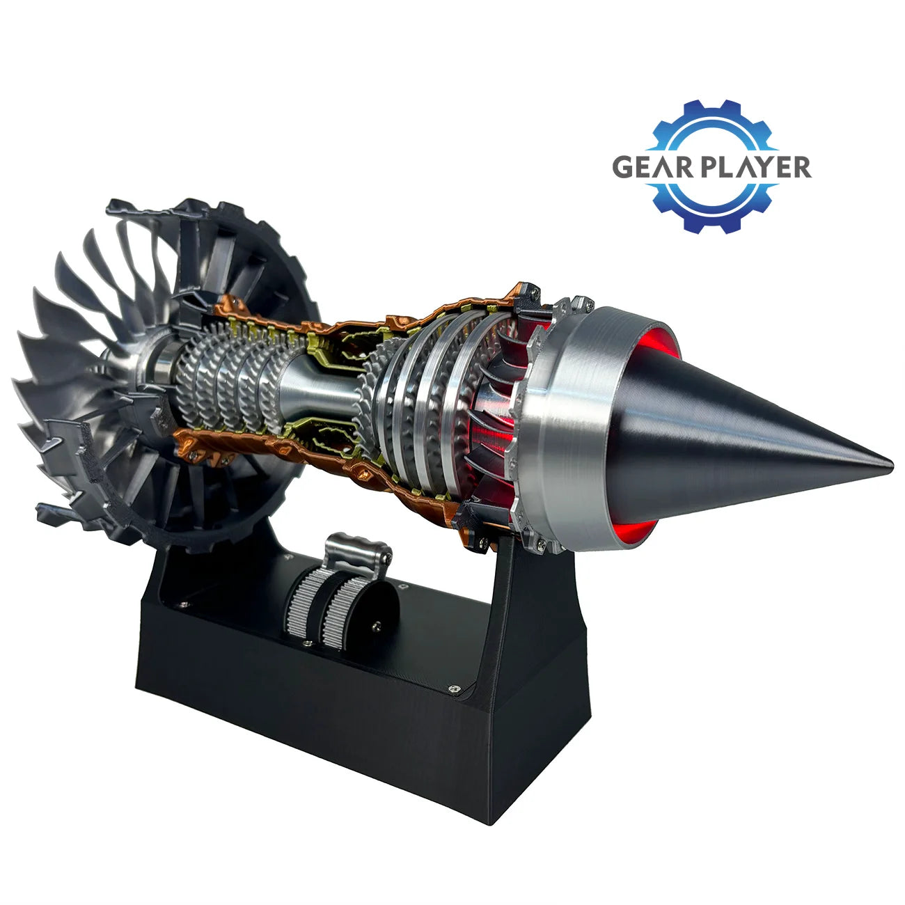 Turbojet Engine Model Kit Adjustable Speed Tail Flame Simulation