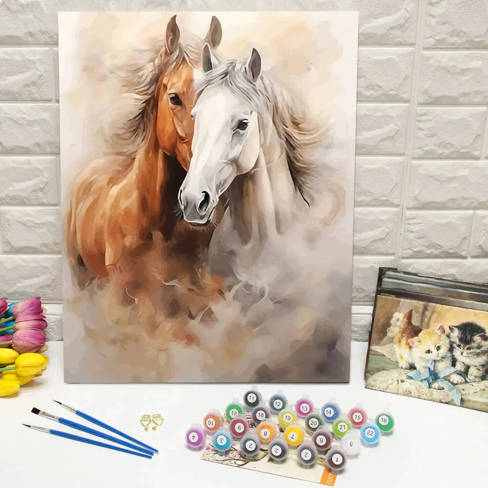 DIY Painting By Numbers On Canvas Horse Digital Oil Painting Animal Home Living Room Art Craft Kit For Adults Handpainted Gift