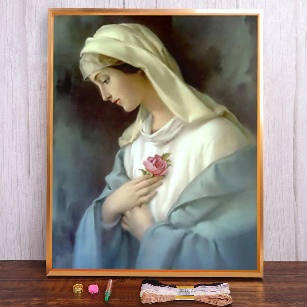 Meian Religion Jesus Portrait Printed 11CT Cross-Stitch DIY Embroidery Full Kit Painting Handicraft Craft Sewing Stamped Jewelry