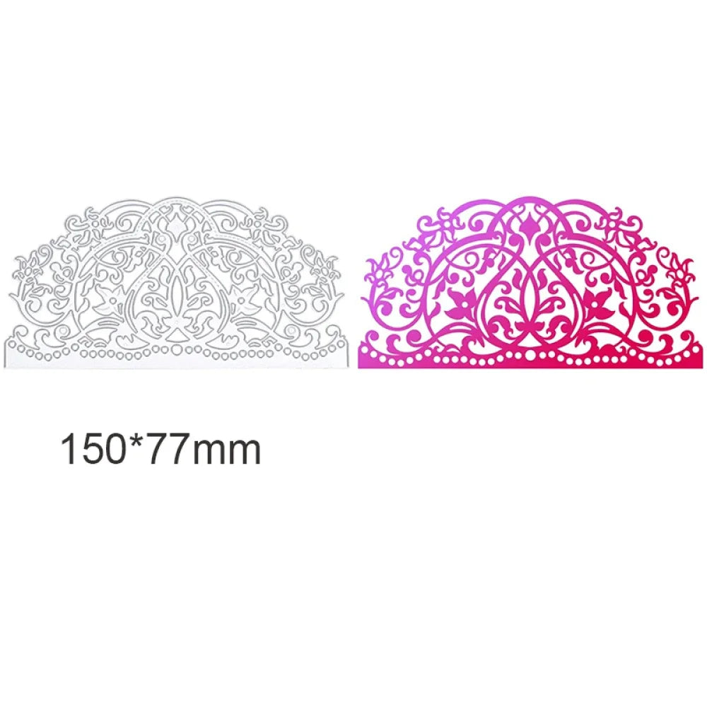 1-2pcs Daisy and Cherry Blossom Edge Border Metal Cutting Dies Stencils